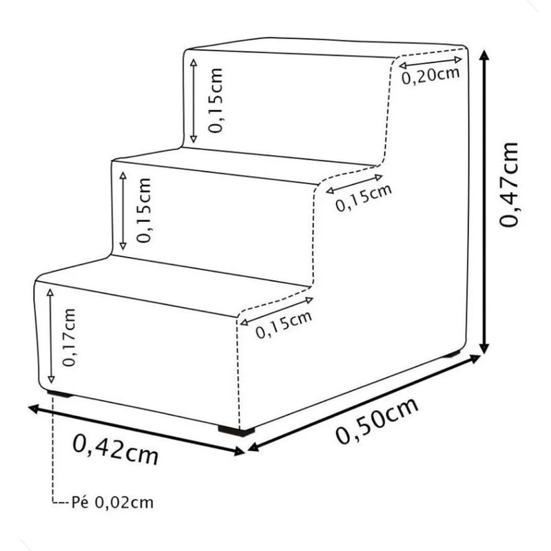Escada para Pet 3 Degraus – Segurança e Conforto para Cães e Gatos