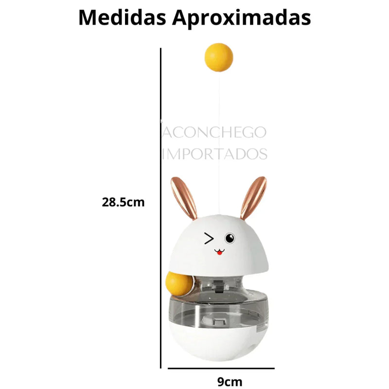 Comedouro Interativo para Gatos Giratório Divertido - Petisco Ração